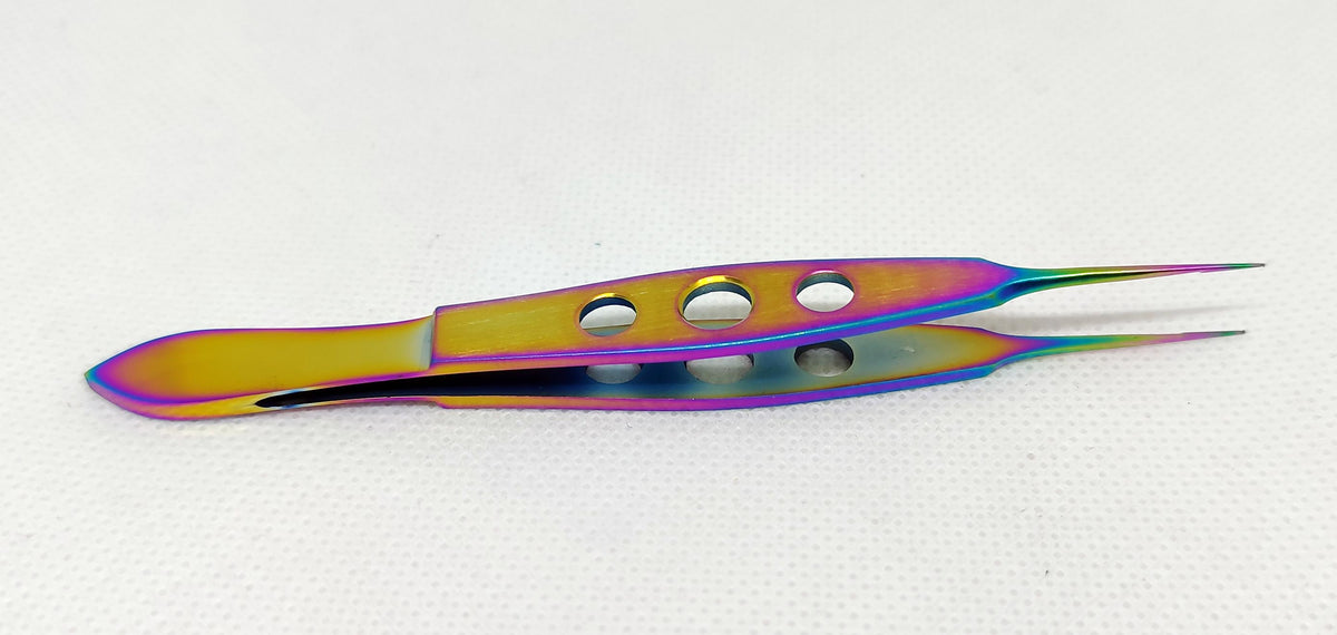 Ophthalmic Corneal Forceps Multi PVD Coating Straight, 0.12mm, Stainless Steel