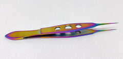 Ophthalmic Corneal Forceps Multi PVD Coating Straight, 0.12mm, Stainless Steel