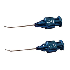 Titanium Ophthalmic Air Injection Cannula 25G/27G, Angled 5mm