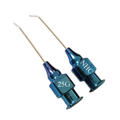 Titanium Ophthalmic Air Injection Cannula 25G/27G, Angled 5mm
