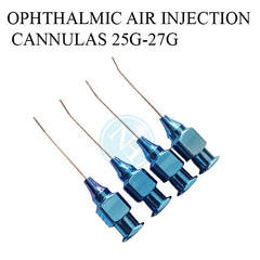 Titanium Ophthalmic Air Injection Cannula 25G/27G, Angled 5mm