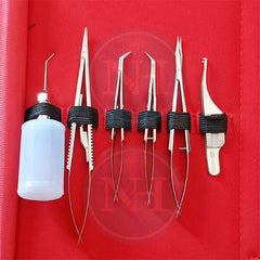 Stainless Steel Ophthalmic Corneal Transplant Surgery Set - 15 Pcs with Leather Pouch