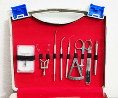 BASIC OPHTHALMIC CATARACT SET 12 PCS STAINLESS STEEL WITH LEATHER KIT POUCH