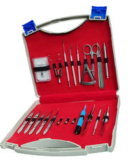 BASIC OPHTHALMIC CATARACT SET 12 PCS STAINLESS STEEL WITH LEATHER KIT POUCH