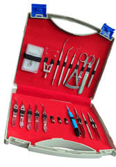 BASIC OPHTHALMIC CATARACT SET 12 PCS STAINLESS STEEL WITH LEATHER KIT POUCH