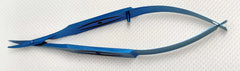 TITANIUM CORNEAL SCISSOR CURVED BLUNT TIPS MEDIUM BLADES 11cm 4 1/2 inches