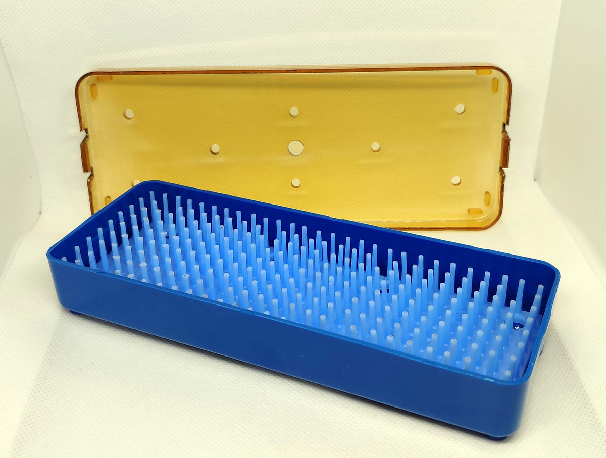 Autoclavable Small Disinfecting Box with Silicone Mat W =2.5" x L=7" x H= 1"