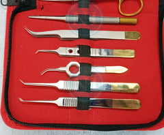 BASIC HAIR TRANSPLANT INSTRUMENTS KIT 12 PCS WITH LEATHER POUCH