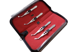 Meibomian Gland Expressors Massage Forceps Stainless Steel 4 Pcs Set with Leather Pouch