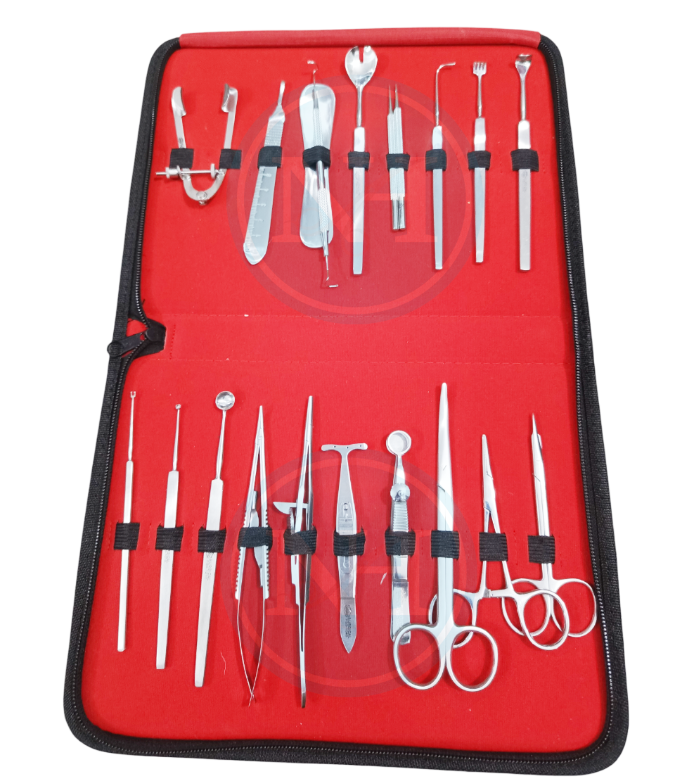 Ophthalmic Oculoplastic Surgery Set 20 Pcs Stainless Steel with Leather Pouch