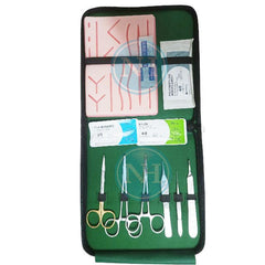 Student Basic Suture Practice Kit/Training Kit 19 Pieces with Leather Pouch