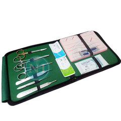 Student Basic Suture Practice Kit/Training Kit 19 Pieces with Leather Pouch