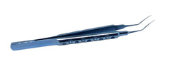 Titanium Utrata Capsulorhexis Forceps Angled, Curved, Round Handle