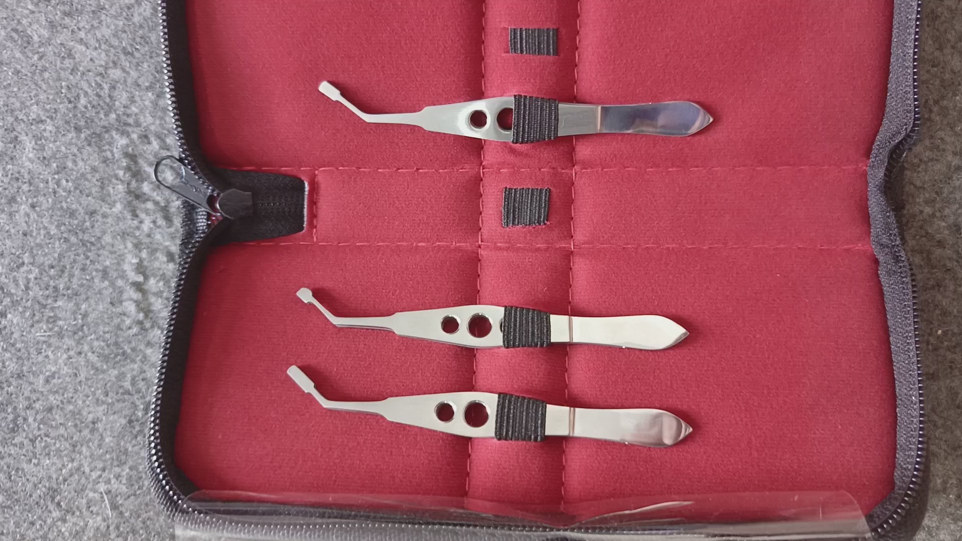 Meibomian Gland Expressors Massage Forceps Stainless Steel 4 Pcs Set with Leather Pouch