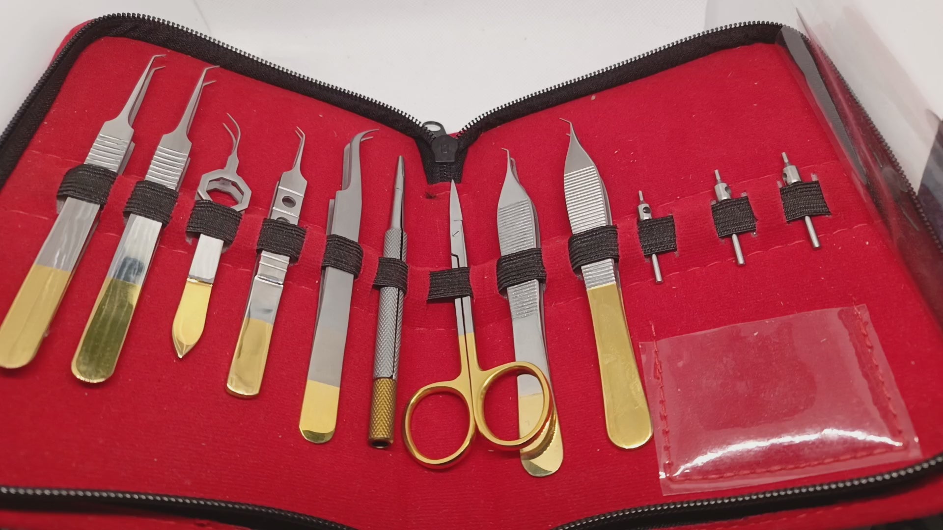 BASIC HAIR TRANSPLANT INSTRUMENTS KIT 12 PCS WITH LEATHER POUCH